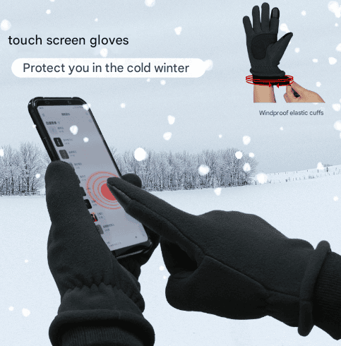 XL Black Warm Windproof Touchscreen Gloves - Anti-Slip Grip for Winter Cycling & Outdoor Sports 3 XL Black Warm Windproof Touchscreen Gloves - Anti-Slip Grip for Winter Cycling & Outdoor Sports - Image 3