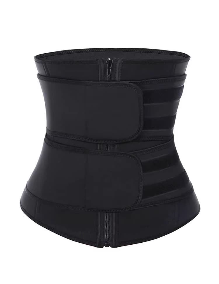Size S Black Womens Sweat-Enhancing Waist Trainer Belt - Dual Strap Zipper Tummy Control Cincher for Workout & Postpartum Shaping 2 Size S Black Womens Sweat-Enhancing Waist Trainer Belt - Dual Strap Zipper Tummy Control Cincher for Workout & Postpartum Shaping - Image 2
