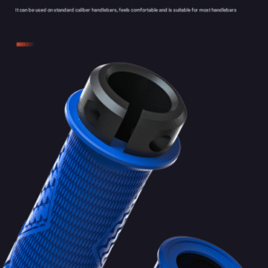 Red Ergonomic Lock-On Bike Grips - Anti-Slip TPR Rubber, Alloy Rings & Plugs for MTB & Commuter Bikes | Fitness Equipment Store