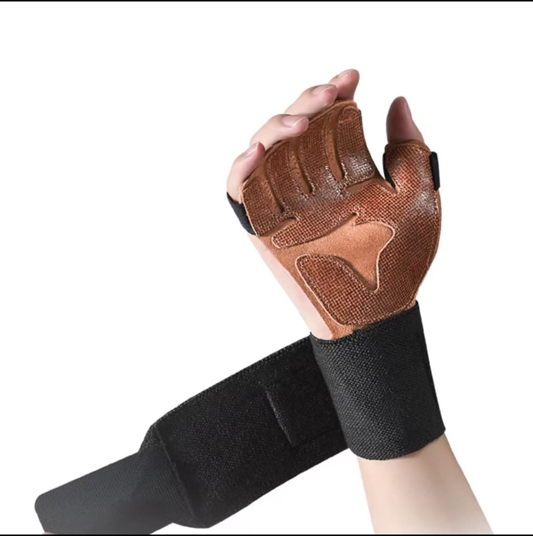 Size L Dark Brown Premium Cowhide Leather Weightlifting Gloves with Wrist Support - Non-Slip Grip, Breathable Fitness Workout Gloves for Gym, WODs, Dumbbells 2 Size L Dark Brown Premium Cowhide Leather Weightlifting Gloves with Wrist Support - Non-Slip Grip, Breathable Fitness Workout Gloves for Gym, WODs, Dumbbells - Image 2