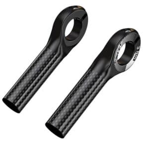 Black Ultralight Carbon Fiber Bicycle Bar Ends - Ergonomic Anti-Slip Grips for MTB & Hybrid Bikes (22.2mm)