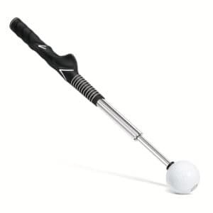 Black Pro Golf Swing Trainer - Extendable with Audible Click & Corrective Grip Aid