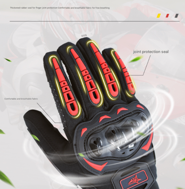 Size M Black Protective Motorcycle Riding Gloves - Hard Knuckle Armour & Touchscreen Fingertips | Fitness Equipment Store