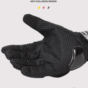 Size M Black Protective Motorcycle Riding Gloves - Hard Knuckle Armour & Touchscreen Fingertips | Fitness Equipment Store