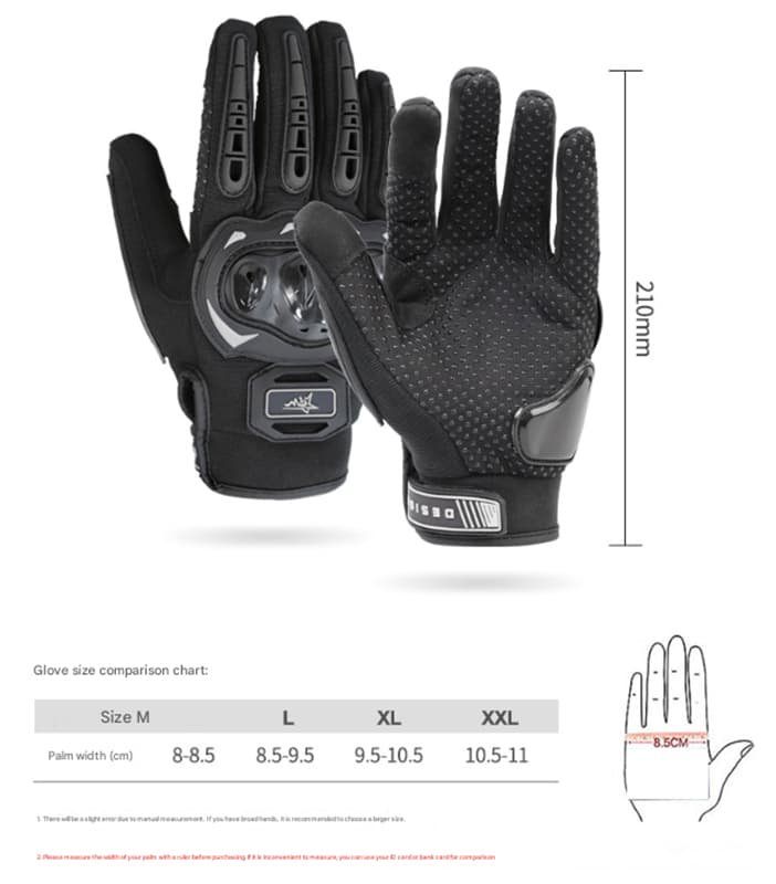 Size M Red and Black Protective Motorcycle Riding Gloves - Hard Knuckle Armour & Touchscreen Fingertips 4 Size M Red and Black Protective Motorcycle Riding Gloves - Hard Knuckle Armour & Touchscreen Fingertips - Image 4