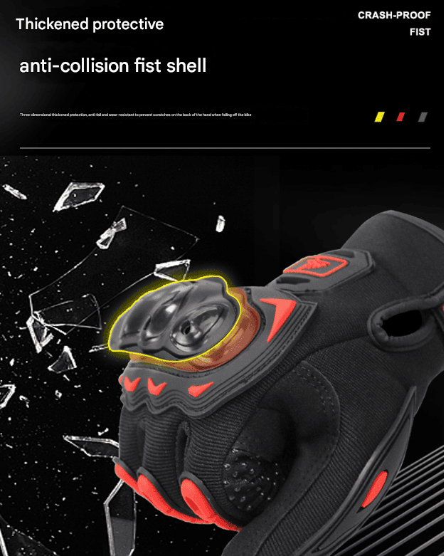 Size M Red and Black Protective Motorcycle Riding Gloves - Hard Knuckle Armour & Touchscreen Fingertips 6 Size M Red and Black Protective Motorcycle Riding Gloves - Hard Knuckle Armour & Touchscreen Fingertips - Image 6