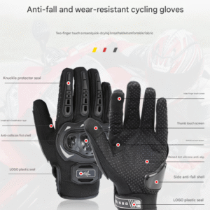 Size M Green and Black Protective Motorcycle Riding Gloves - Hard Knuckle Armour & Touchscreen Fingertips | Fitness Equipment Store