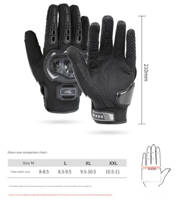 Size M Green and Black Protective Motorcycle Riding Gloves - Hard Knuckle Armour & Touchscreen Fingertips | Fitness Equipment Store