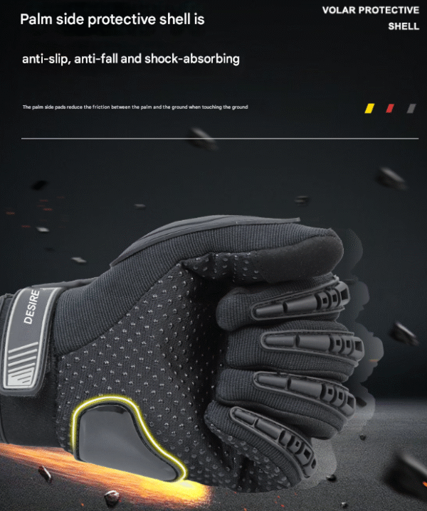 Size M Green and Black Protective Motorcycle Riding Gloves - Hard Knuckle Armour & Touchscreen Fingertips | Fitness Equipment Store