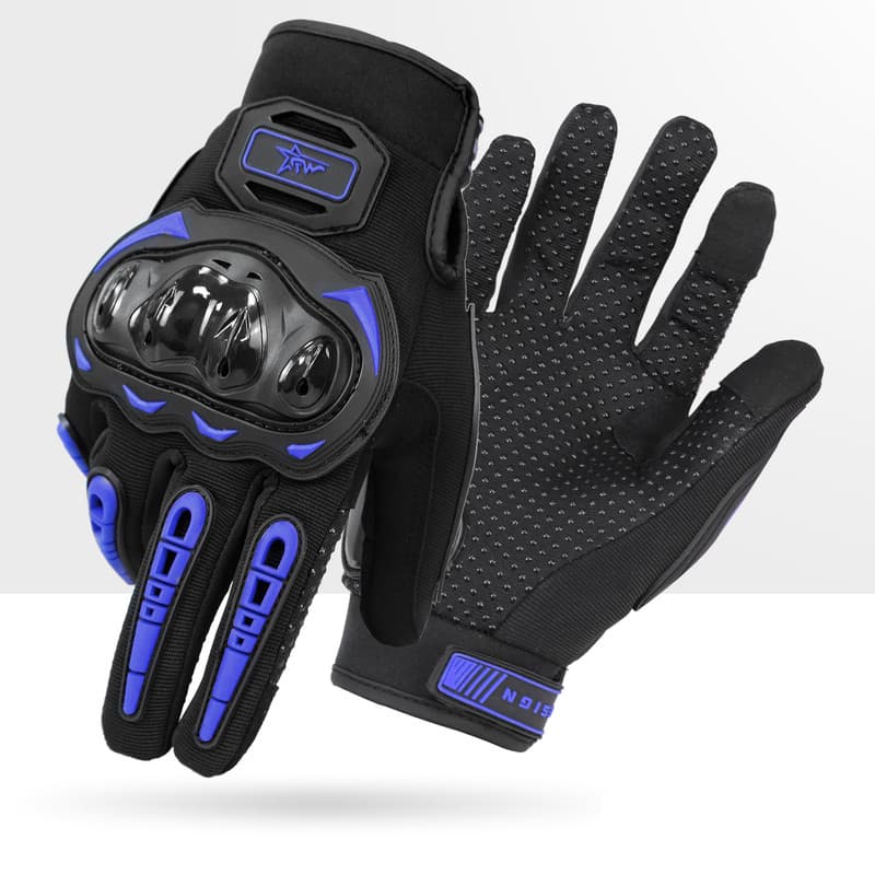 Size L Purple and Black Protective Motorcycle Riding Gloves - Hard Knuckle Armour & Touchscreen Fingertips 1 Size L Purple and Black Protective Motorcycle Riding Gloves - Hard Knuckle Armour & Touchscreen Fingertips