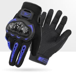 Size 2XL Purple and Black Protective Motorcycle Riding Gloves - Hard Knuckle Armour & Touchscreen Fingertips