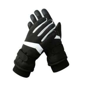 Men's Black-white Color Combination Top-Rated Waterproof Touchscreen Ski Gloves - Fleece-Lined for Men & Women