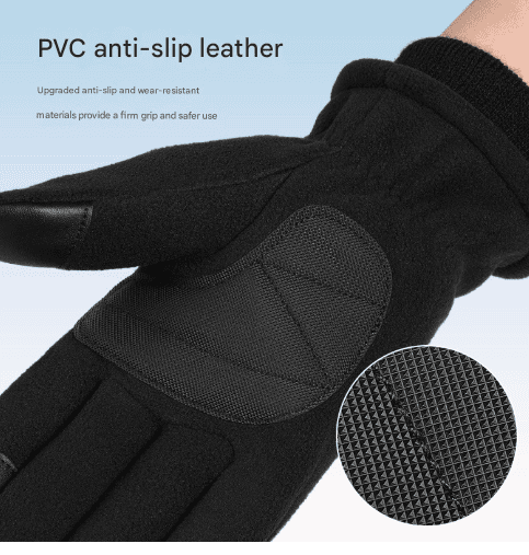 M Black Winter Fleece Touchscreen Gloves - Warm & Water-Repellent for Cycling & Outdoor Sports 2 M Black Winter Fleece Touchscreen Gloves - Warm & Water-Repellent for Cycling & Outdoor Sports - Image 2