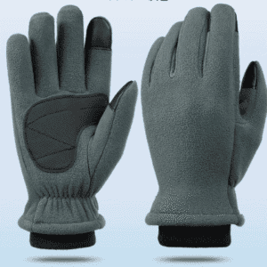 S Grey Winter Fleece Touchscreen Gloves - Warm & Water-Repellent for Cycling & Outdoor Sports