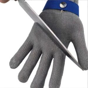 1 pair of silver A9 grade 316 stainless steel cut resistant gloves(XL)