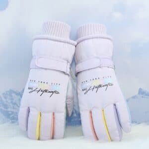 Purple Women's Warm Winter Ski Gloves - Waterproof & Windproof Touchscreen Gloves for Snow Sports