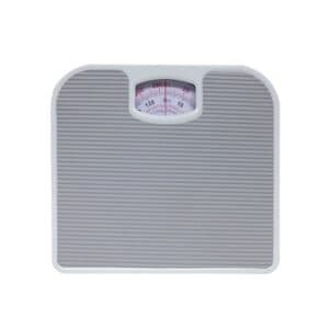 Light Gray Classic Mechanical Bathroom Scale - Battery-Free Analog Body Weight Scale with Non-Slip Platform
