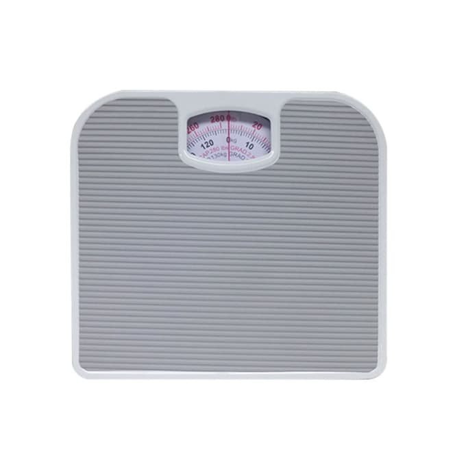 Light Gray Classic Mechanical Bathroom Scale - Battery-Free Analog Body Weight Scale with Non-Slip Platform 1 Light Gray Classic Mechanical Bathroom Scale - Battery-Free Analog Body Weight Scale with Non-Slip Platform