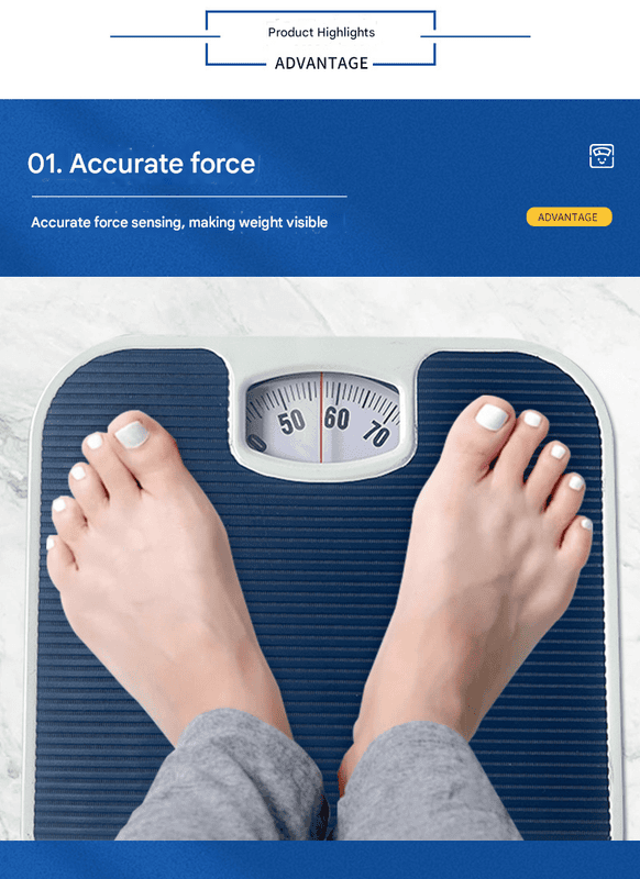 Blue Classic Mechanical Bathroom Scale - Battery-Free Analog Body Weight Scale with Non-Slip Platform 2 Blue Classic Mechanical Bathroom Scale - Battery-Free Analog Body Weight Scale with Non-Slip Platform - Image 2