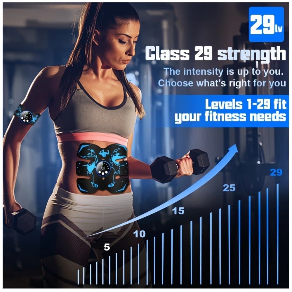 Black and Blue Ultimate EMS Muscle Stimulator Kit - USB Rechargeable Abdominal & Full Body Toner for Abs, Arms, and Glutes 3 Black and Blue Ultimate EMS Muscle Stimulator Kit - USB Rechargeable Abdominal & Full Body Toner for Abs, Arms, and Glutes - Image 3