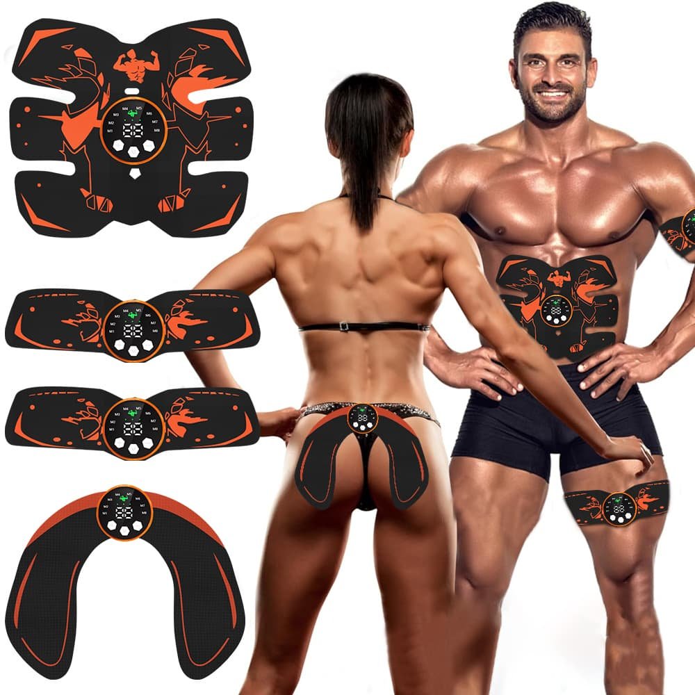 Black and Orange Ultimate EMS Muscle Stimulator Kit - USB Rechargeable Abdominal & Full Body Toner for Abs, Arms, and Glutes 2 Black and Orange Ultimate EMS Muscle Stimulator Kit - USB Rechargeable Abdominal & Full Body Toner for Abs, Arms, and Glutes - Image 2