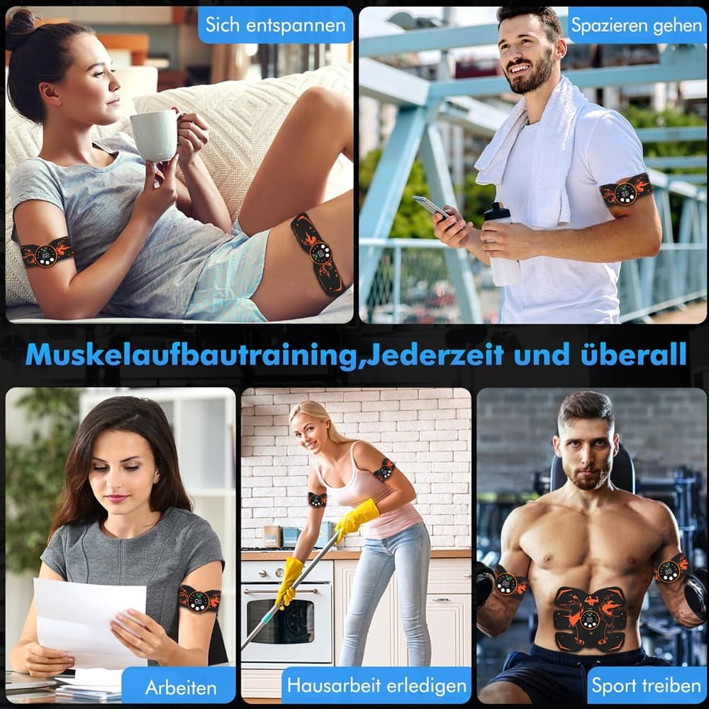 Black and Orange Ultimate EMS Muscle Stimulator Kit - USB Rechargeable Abdominal & Full Body Toner for Abs, Arms, and Glutes 8 Black and Orange Ultimate EMS Muscle Stimulator Kit - USB Rechargeable Abdominal & Full Body Toner for Abs, Arms, and Glutes - Image 8