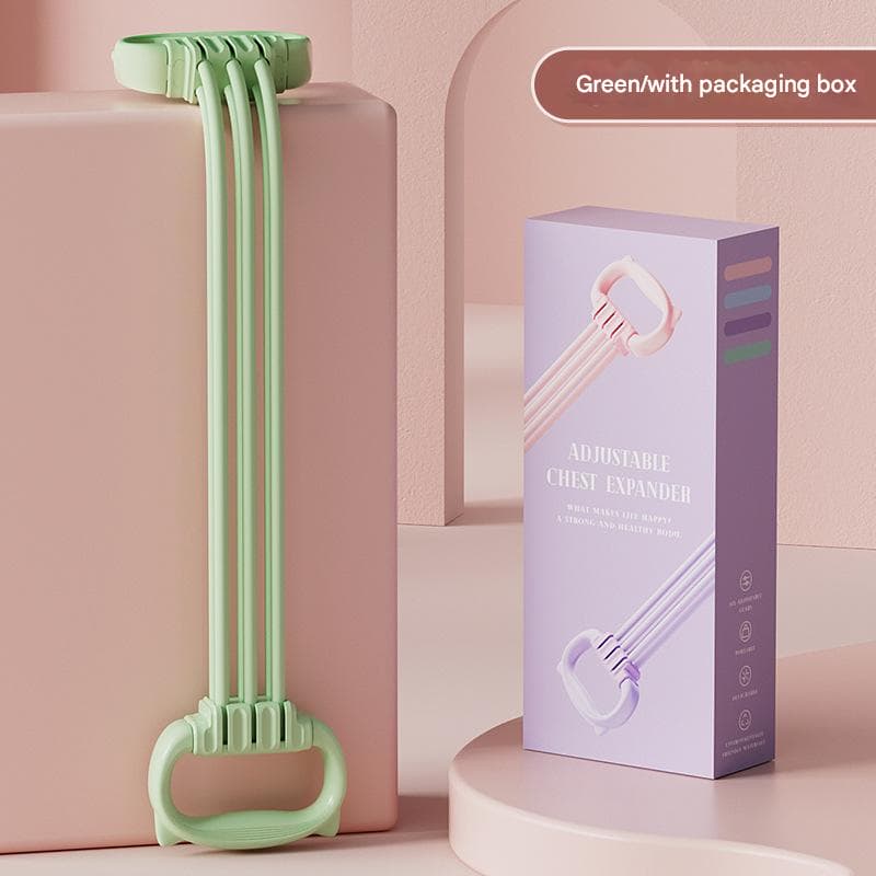 Green Adjustable Resistance Chest Expander with 6 Levels - Cute Cat Ear Puller for Full Body Workout 1 Green Adjustable Resistance Chest Expander with 6 Levels - Cute Cat Ear Puller for Full Body Workout