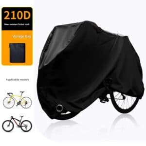 Size L Black All-Weather 210D Bicycle Cover - Waterproof & UV-Proof Outdoor Bike Protector with Lock Hole & Storage Bag