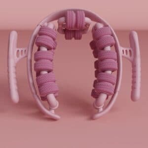 Pink 360¬∞Wrap-Around Muscle Roller - 28-Wheel Massager for Legs, Arms & Calves