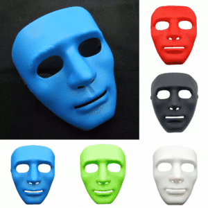 2x Robot Plain Mask Purge Style Halloween Scary Ghost Blank Mask Unisex - 1xBlue +1xWhite