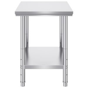 VEVOR Commercial Worktable & Workstation 24 x 30 x 32 Inch Stainless Steel Work Table Heavy Duty Commercial Food Prep Work Table for Home, Kitchen, Restaurant Metal Prep Table with Adjustable Feet | Fitness Equipment Store