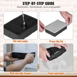 VEVOR Ice Cube Trays (Set of 2), 2-in-1 Combo with Silicone Sphere Ice Ball Maker & Large Square Ice Cube Maker with Lid, Reusable Easy Release BPA Free Ice Tray Set for Whiskey Cocktails Bourbon 6 VEVOR Ice Cube Trays (Set of 2), 2-in-1 Combo with Silicone Sphere Ice Ball Maker & Large Square Ice Cube Maker with Lid, Reusable Easy Release BPA Free Ice Tray Set for Whiskey Cocktails Bourbon | Fitness Equipment Store