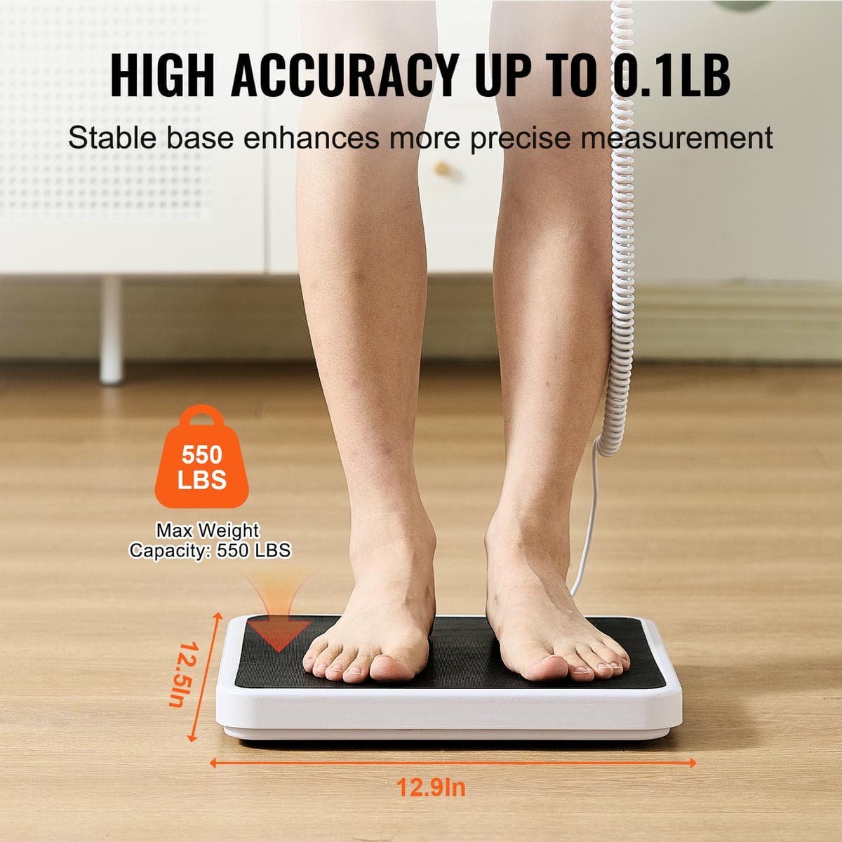 VEVOR Portable Medical Scale Digital Physician Weight Scale Anti-Slip Mat 550LBS 3 VEVOR Portable Medical Scale Digital Physician Weight Scale Anti-Slip Mat 550LBS - Image 3