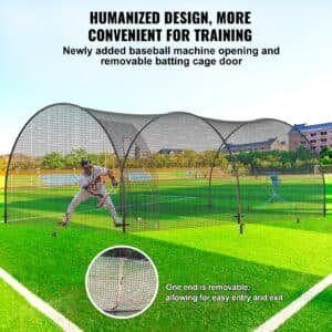 VEVOR Baseball Batting Cage, Softball and Baseball Batting Cage Net and Frame, 22x12x8ft Practice Portable Cage Net with Carry Bag, Heavy Duty Enclosed Pitching Cage, for Backyard Batting Hitting Training 670CM 4 VEVOR Baseball Batting Cage, Softball and Baseball Batting Cage Net and Frame, 22x12x8ft Practice Portable Cage Net with Carry Bag, Heavy Duty Enclosed Pitching Cage, for Backyard Batting Hitting Training 670CM | Fitness Equipment Store
