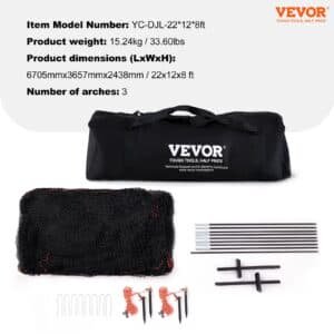 VEVOR Baseball Batting Cage, Softball and Baseball Batting Cage Net and Frame, 22x12x8ft Practice Portable Cage Net with Carry Bag, Heavy Duty Enclosed Pitching Cage, for Backyard Batting Hitting Training 670CM 7 VEVOR Baseball Batting Cage, Softball and Baseball Batting Cage Net and Frame, 22x12x8ft Practice Portable Cage Net with Carry Bag, Heavy Duty Enclosed Pitching Cage, for Backyard Batting Hitting Training 670CM | Fitness Equipment Store