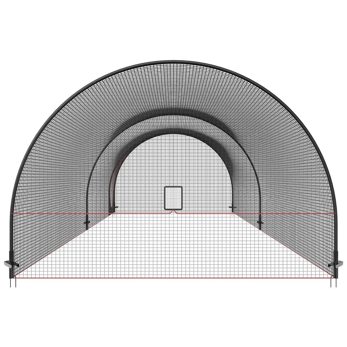 V952-BYBLXWKWBLXW771VRV0-202508011246-09.jpg VEVOR Baseball Batting Cage, Softball and Baseball Batting Cage Net and Frame, 22x12x8ft Practice Portable Cage Net with Carry Bag, Heavy Duty Enclosed Pitching Cage, for Backyard Batting Hitting Training 670CM | Fitness Equipment Store