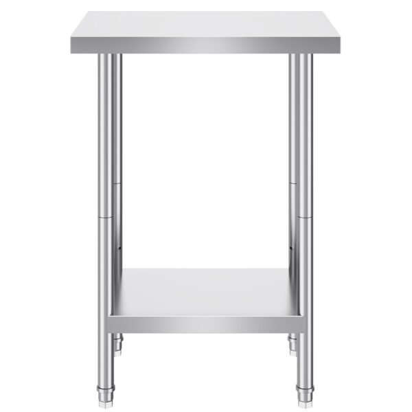 VEVOR Stainless Steel Prep Table, 24 x 18 x 34 Inch, Heavy Duty Metal Worktable with 3 Adjustable Height Levels, Commercial Workstation for Kitchen Garage Restaurant Backyard | Fitness Equipment Store