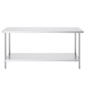VEVOR Stainless Steel Prep Table, 24 x 72 x 34 Inch, Heavy Duty Metal Worktable with 3 Adjustable Height Levels, Commercial Workstation for Kitchen Garage Restaurant Backyard 10 VEVOR Stainless Steel Prep Table, 24 x 72 x 34 Inch, Heavy Duty Metal Worktable with 3 Adjustable Height Levels, Commercial Workstation for Kitchen Garage Restaurant Backyard | Fitness Equipment Store