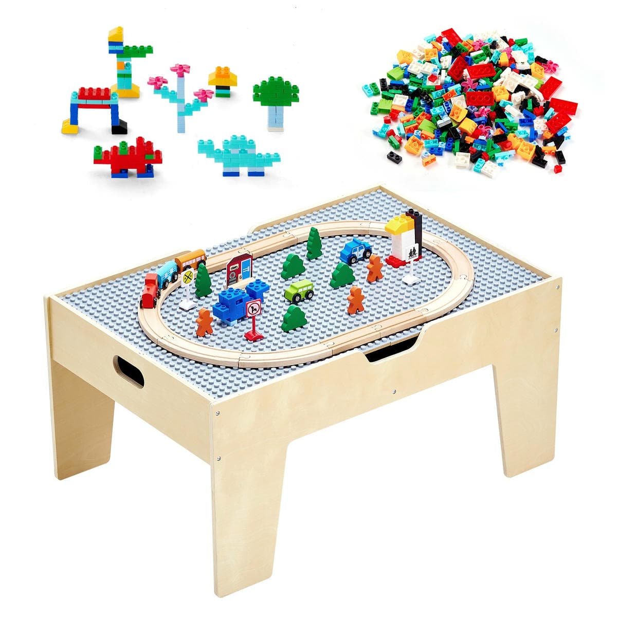 V952-CGKHCZ305216IRWXQ001V0-202508011606-00.jpg VEVOR Multi-Purpose Activity Play Table 290 Building Bricks & 30 PCS Accessories | Fitness Equipment Store