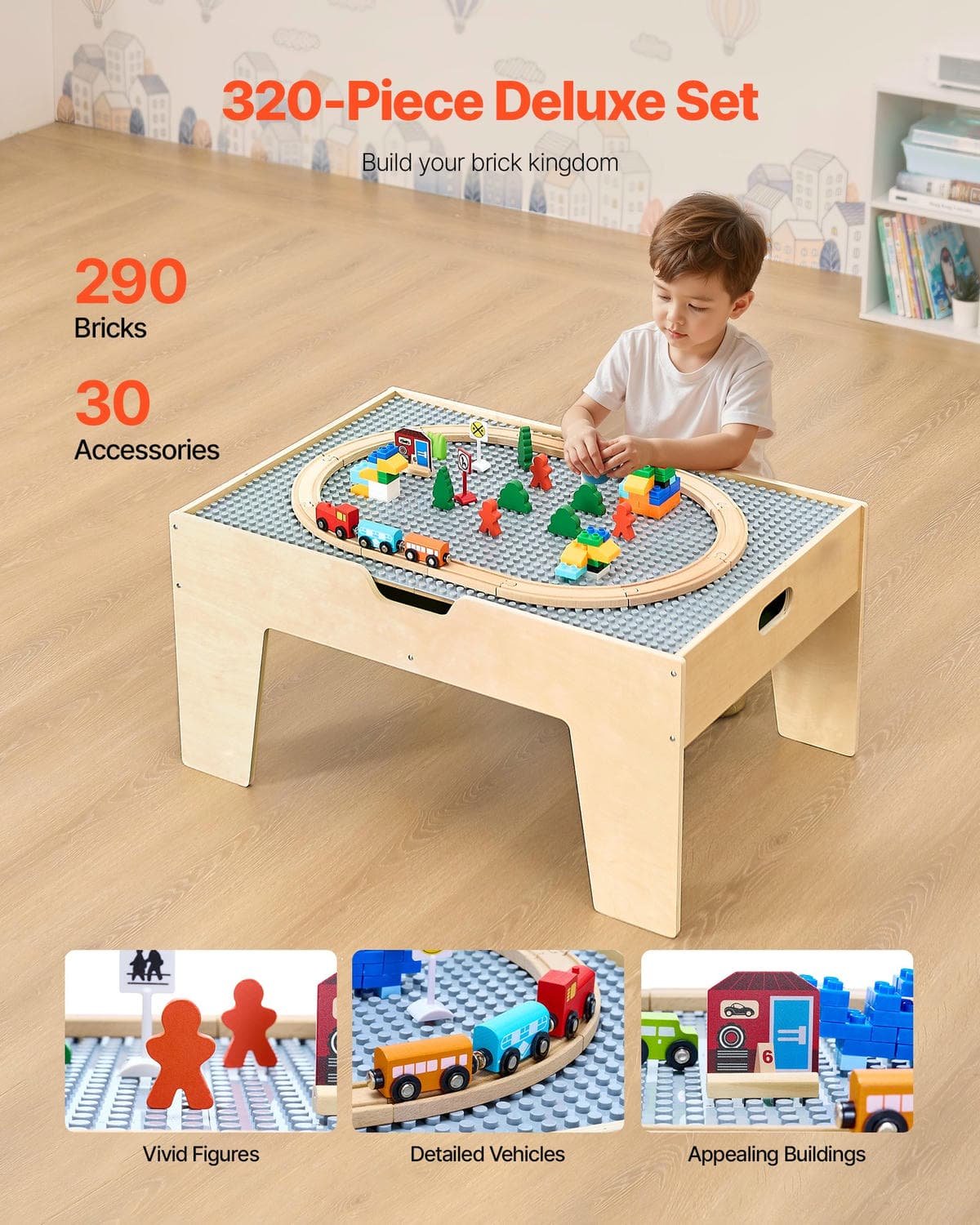 V952-CGKHCZ305216IRWXQ001V0-202508011606-02.jpg VEVOR Multi-Purpose Activity Play Table 290 Building Bricks & 30 PCS Accessories | Fitness Equipment Store
