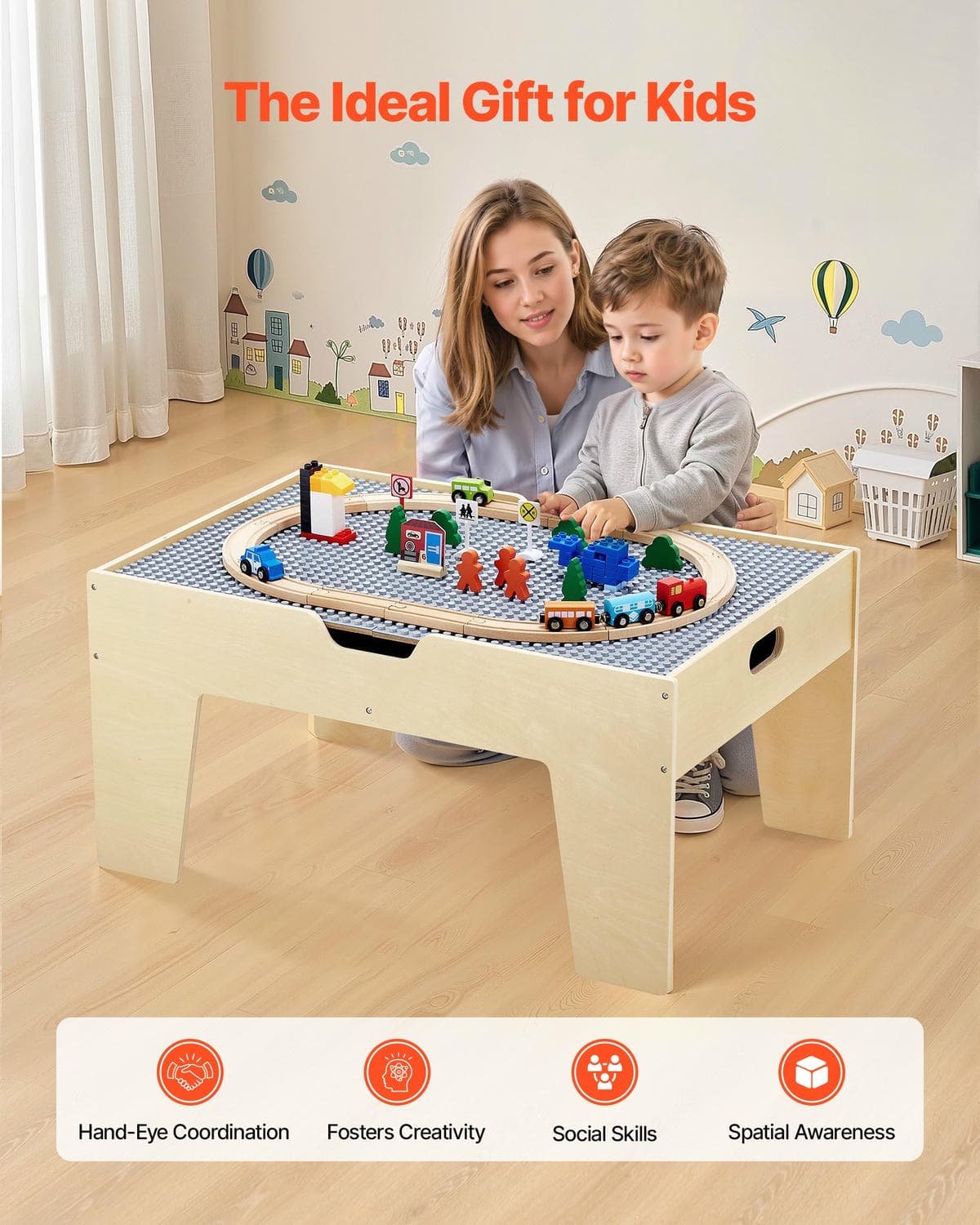 V952-CGKHCZ305216IRWXQ001V0-202508011606-05.jpg VEVOR Multi-Purpose Activity Play Table 290 Building Bricks & 30 PCS Accessories | Fitness Equipment Store