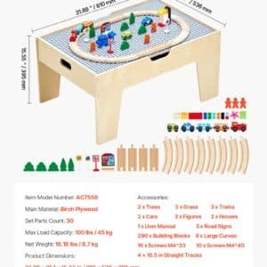 VEVOR Multi-Purpose Activity Play Table 290 Building Bricks & 30 PCS Accessories 7 VEVOR Multi-Purpose Activity Play Table 290 Building Bricks & 30 PCS Accessories | Fitness Equipment Store