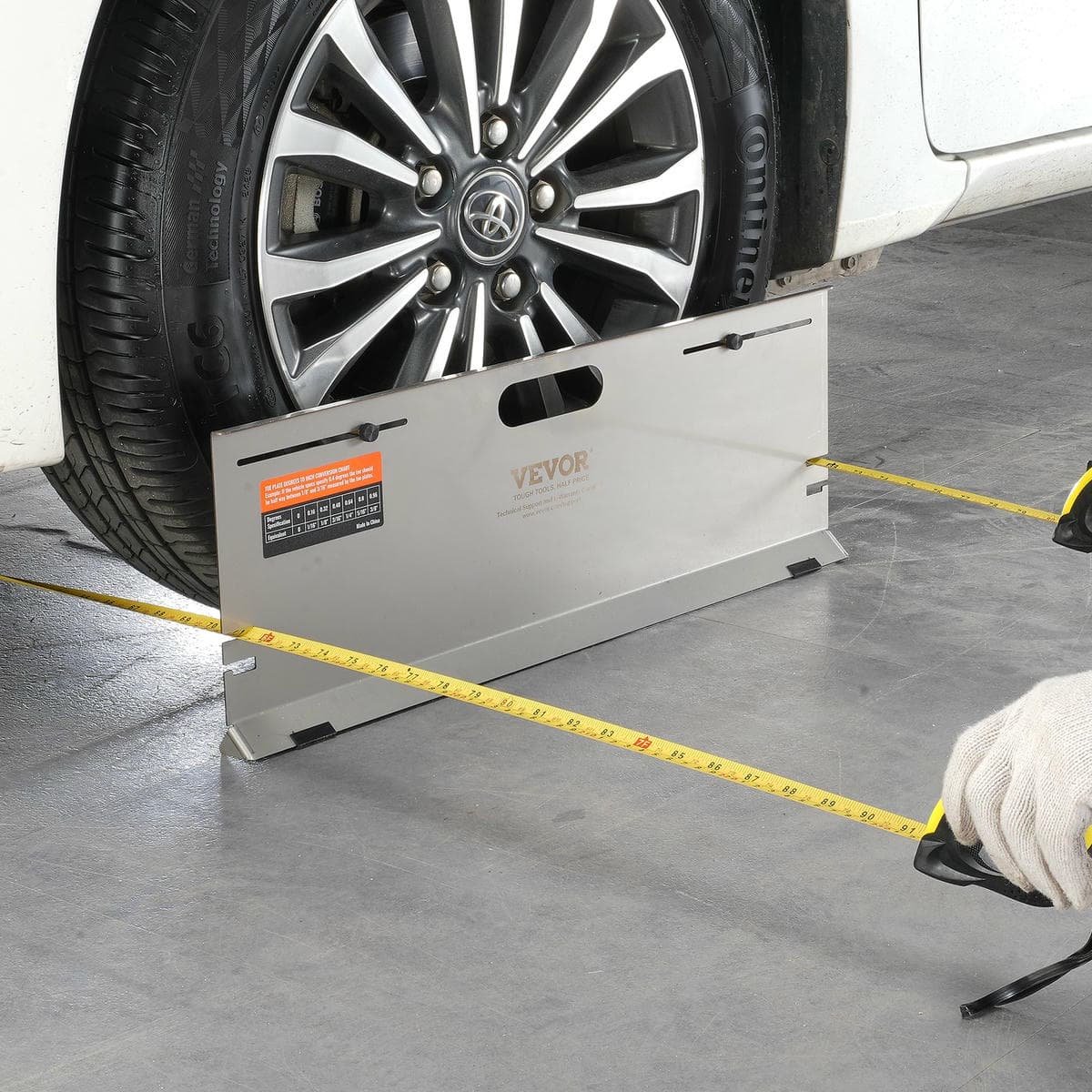 VEVOR Wheel Alignment Tool, 2-Pack Alignment Tool Toe Plates, Stainless Steel Toe Angle Measurement Tool Plate, 4 Alignment Rods and Magnetic Slots, Includes Measuring Tapes & Conversion Chart 8 VEVOR Wheel Alignment Tool, 2-Pack Alignment Tool Toe Plates, Stainless Steel Toe Angle Measurement Tool Plate, 4 Alignment Rods and Magnetic Slots, Includes Measuring Tapes & Conversion Chart - Image 8