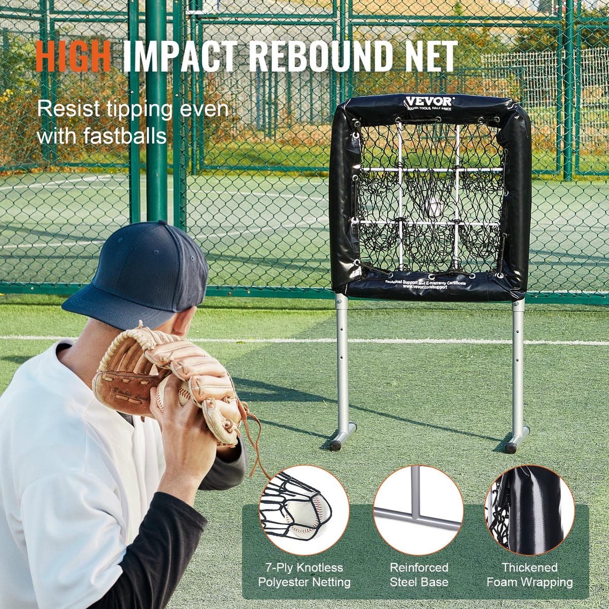 V952-DXGBQTQW2826IBCOYV0-202508011632-02.jpg VEVOR 9 Hole Baseball Softball Pitching Net 9 Pocket Hitting Practice 28"x27" | Fitness Equipment Store