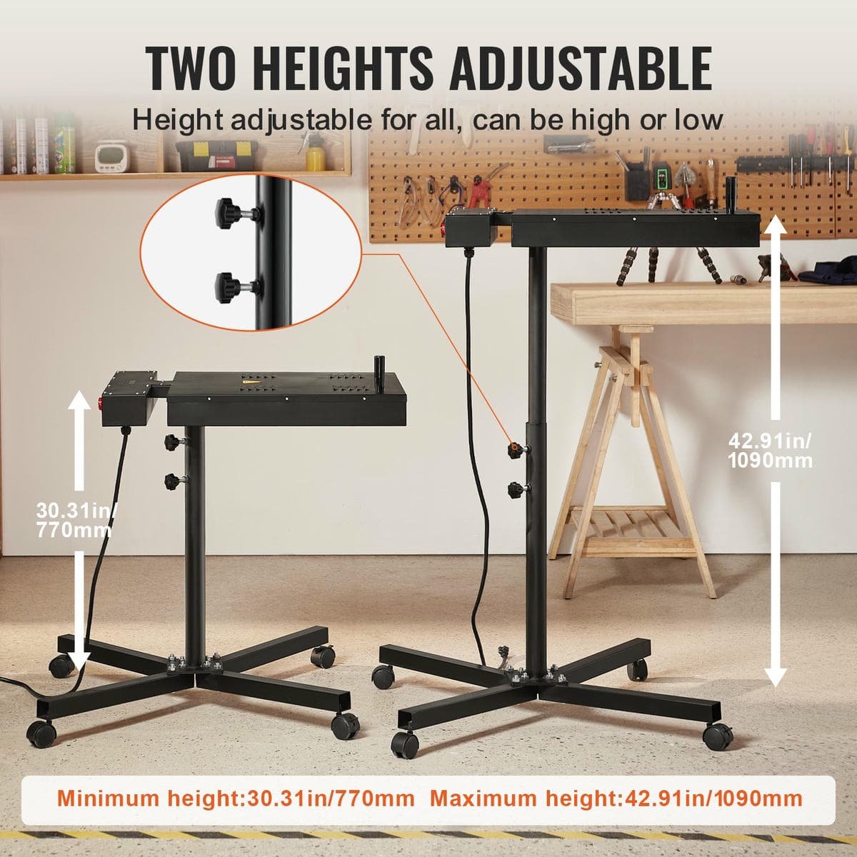 VEVOR Flash Dryer, 18 x 25 inch Flash Dryer for Screen Printing, High Power Silk Screen Printing Dryer with Height Adjustable Stand, 360° Rotation, X-Shaped Base, Steel T-Shirt Curing Machine 6 VEVOR Flash Dryer, 18 x 25 inch Flash Dryer for Screen Printing, High Power Silk Screen Printing Dryer with Height Adjustable Stand, 360° Rotation, X-Shaped Base, Steel T-Shirt Curing Machine - Image 6