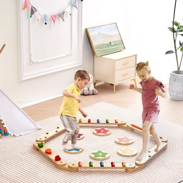 VEVOR Kids Balance Beam Stepping Stones Gym Obstacle Children Balance Board 6PCS | Fitness Equipment Store