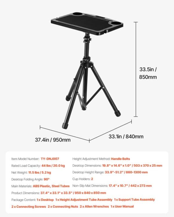 VEVOR Stationary Cycling Desk Bike Trainer Fitness Desk with Triangle Support | Fitness Equipment Store