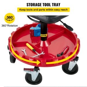 VEVOR Rolling Garage Stool 300LBS Adjustable Mechanic Work Shop Seat w/Casters | Fitness Equipment Store