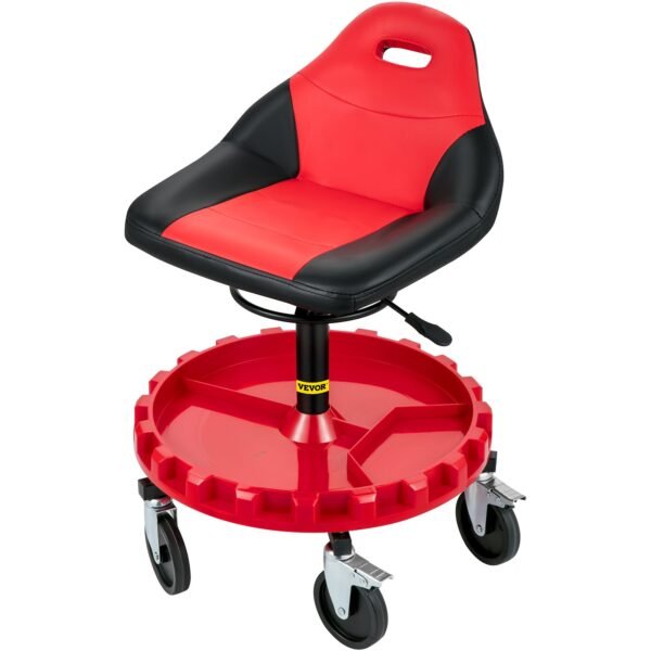 VEVOR Rolling Garage Stool 300LBS Adjustable Mechanic Work Shop Seat w/Casters | Fitness Equipment Store