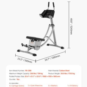 VEVOR AB Workout Machine Equipment Home Gym Core Abdominal Trainers Adjustable | Fitness Equipment Store
